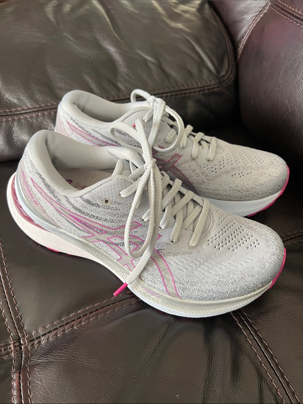 Asics Light Gray and Pink Women's Athletic Running  8/5Shoes